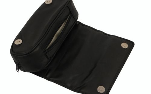 Pfeifentasche für 1 Pfeife aus schwarzen Leder (18x8x5,5cm)