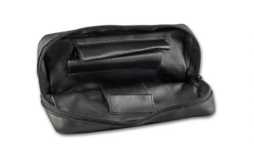 Pfeifentasche aus Leder für 2 Pfeifen - schwarz (16x9x5,5cm)