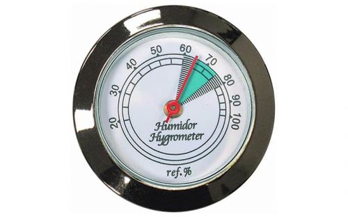 Humidor-Hygrometer - silber/weiß mit akzeptabler Bereich (36mm)