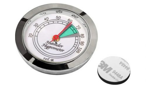 Humidor-Hygrometer - silber/weiß mit akzeptabler Bereich (36mm)