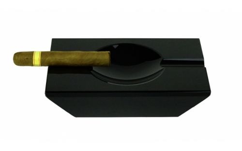 Zigarren Aschenbecher - Schwarz Kristall, für 2 Zigarren