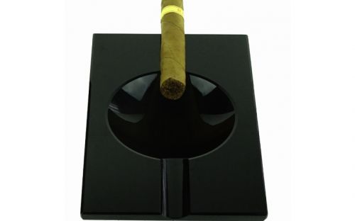 Zigarren Aschenbecher - Schwarz Kristall, für 2 Zigarren