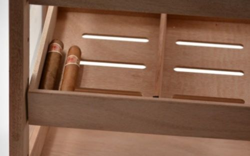 Humidorschrank - Dunkelbraun, Glastür, spanischer Zeder, für 150 Zigarren