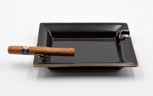 Zigarrenaschenbecher Porzellan schwarz