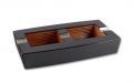 Zigarren-Aschenbecher für 2 Zigarren - aus Holz, mit Carbon-design