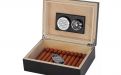 Humidor mit GeschenkSet - schwarz, spanischer Zeder, für 30 Zigarren - Achenty!