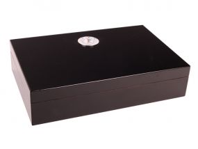 Humidor - dunkelbraun, spanischer Zeder, für 10 Zigarren, zur Reise (26x17x6cm)
